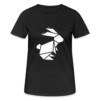lièvre origami - T-shirt respirant Femme - noir - Devant - AI Model Female 172 light (172cm)