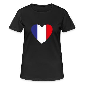 Frankreich - Frauen T-Shirt atmungsaktiv - Schwarz - Vorne - AI Model Female 172 light (172cm)