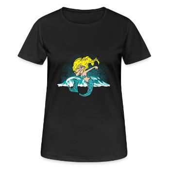 Dabbing Mermaid / Mermaid - Women's Breathable T-Shirt - black - Front - AI Model Female 172 light (172cm)