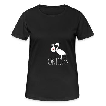 Oktober Baby Oktober Mami Schwangerschaft Geschenk - Frauen T-Shirt atmungsaktiv - Schwarz - Vorne - AI Model Female 172 light (172cm)