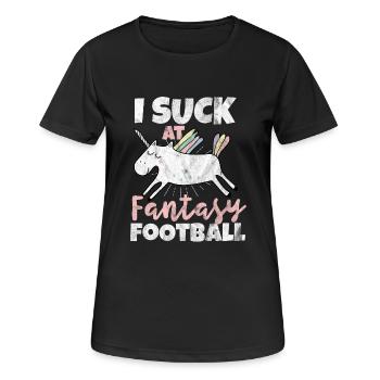 Je suce au Fantasy Football - T-shirt respirant Femme - noir - Devant - AI Model Female 172 light (172cm)