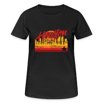 Houston Baseball Throwback Astro Stripe - Frauen T-Shirt atmungsaktiv - Schwarz - Vorne - AI Model Female 172 light (172cm)