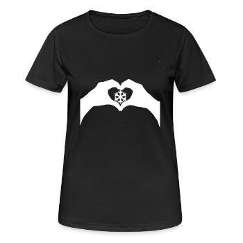 L'amour de la neige - T-shirt respirant Femme - noir - Devant - AI Model Female 172 light (172cm)