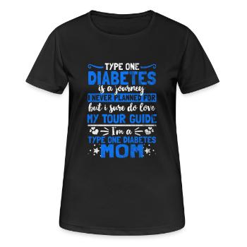 Shirt for Diabetics - Diabetic Mom - Women's Breathable T-Shirt - black - Front - AI Model Female 172 light (172cm)
