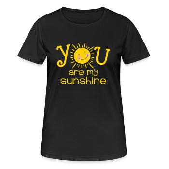 Du bist mein Sonnenschein - Frauen T-Shirt atmungsaktiv - Schwarz - Vorne - AI Model Female 172 light (172cm)