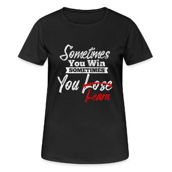 Motivationsshirt für Lernen - Frauen T-Shirt atmungsaktiv - Schwarz - Vorne - AI Model Female 172 light (172cm)