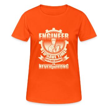Technicien en génie civil cadeau informatique - T-shirt respirant Femme - orange néon - Devant - AI Model Female 172 dark (172cm)