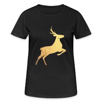 Golden stag - Women's Breathable T-Shirt - black - Front - AI Model Female 172 light (172cm)
