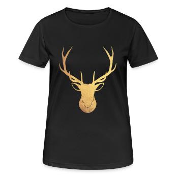 Golden stag - Women's Breathable T-Shirt - black - Front - AI Model Female 172 light (172cm)