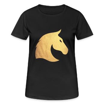 cheval d'or - T-shirt respirant Femme - noir - Devant - AI Model Female 172 light (172cm)