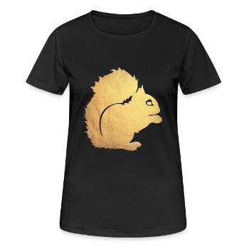 écureuil d'or - T-shirt respirant Femme - noir - Devant - AI Model Female 172 light (172cm)