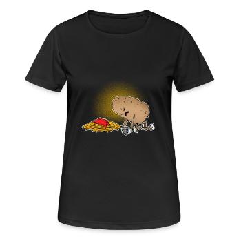 Mourning potato fries - Women's Breathable T-Shirt - black - Front - AI Model Female 172 light (172cm)