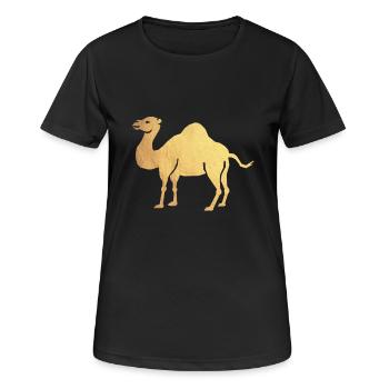 chameau or - T-shirt respirant Femme - noir - Devant - AI Model Female 172 light (172cm)
