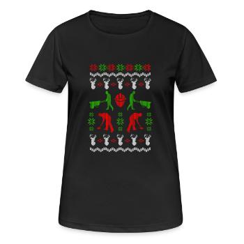 Travailleur de la construction pelle noël vilain - T-shirt respirant Femme - noir - Devant - AI Model Female 172 light (172cm)