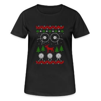 ugly christmas drummer - Women's Breathable T-Shirt - black - Front - AI Model Female 172 light (172cm)