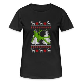 Klettern Bouldern Ugly Christmas Geschenk - Frauen T-Shirt atmungsaktiv - Schwarz - Vorne - AI Model Female 172 light (172cm)