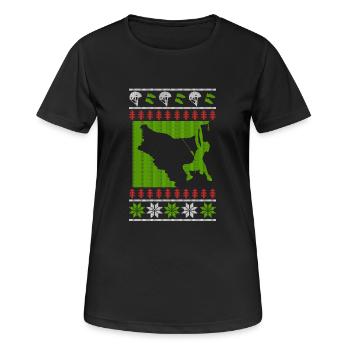 Klettern Bouldern Ugly Christmas - Frauen T-Shirt atmungsaktiv - Schwarz - Vorne - AI Model Female 172 light (172cm)