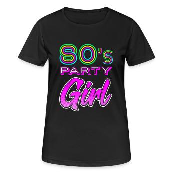 80s Party Girl - Retro Shirt for 80s - Women's Breathable T-Shirt - black - Front - AI Model Female 172 light (172cm)