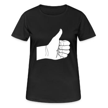 daumen hoch - Frauen T-Shirt atmungsaktiv - Schwarz - Vorne - AI Model Female 172 light (172cm)
