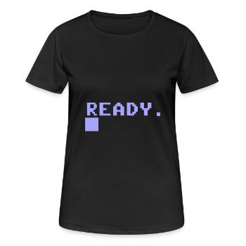 Prêt C64 - T-shirt respirant Femme - noir - Devant - AI Model Female 172 light (172cm)