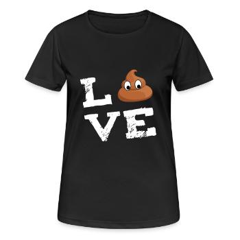 Emoticon merde merde merde Turd Amour Cadeaux - T-shirt respirant Femme - noir - Devant - AI Model Female 172 light (172cm)