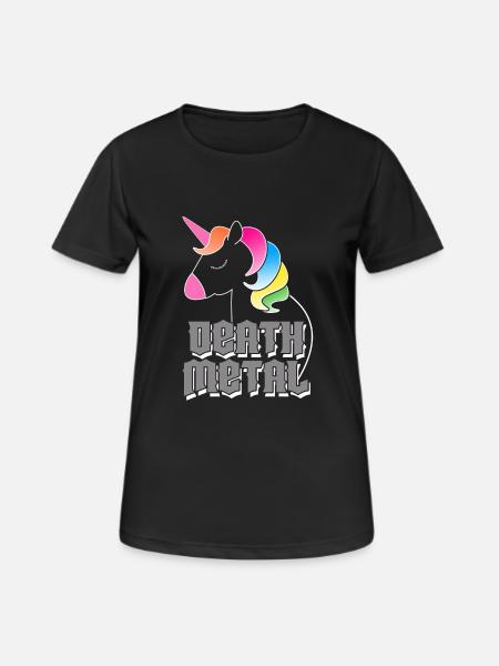 Death Metal Unicorn - Frauen T-Shirt atmungsaktiv - Schwarz