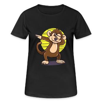 Tamponnant dab Singe drôle de cadeau naissance Creepy - T-shirt respirant Femme - noir - Devant - AI Model Female 172 light (172cm)