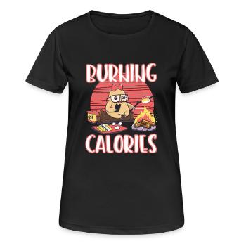 Calories Diet Sloth Funny Gift Lose Weight - Women's Breathable T-Shirt - black - Front - AI Model Female 172 light (172cm)