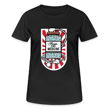 Musik ist meine Medizin - Frauen T-Shirt atmungsaktiv - Schwarz - Vorne - AI Model Female 172 light (172cm)
