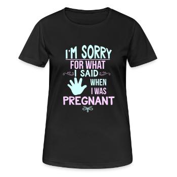 Grossesse Dit Maman Enfant Bébé Cadeau - T-shirt respirant Femme - noir - Devant - AI Model Female 172 light (172cm)