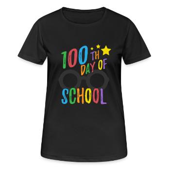100e jour d'école T pour les enseignants et les étudiants - T-shirt respirant Femme - noir - Devant - AI Model Female 172 light (172cm)