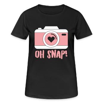 Photographe - Caméra - Présent - Photographier - T-shirt respirant Femme - noir - Devant - AI Model Female 172 light (172cm)