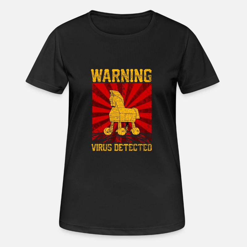 VIRUS Trojan horse hacker gift - Women's Breathable T-Shirt - black