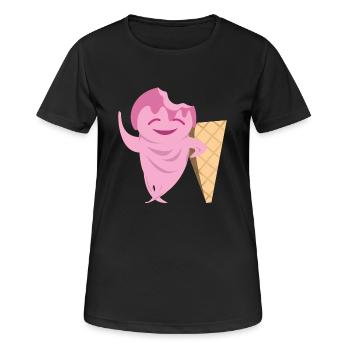 Glace / Flirter / Cadeau / T-shirt - T-shirt respirant Femme - noir - Devant - AI Model Female 172 light (172cm)