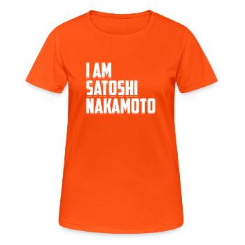 Je Suis Satoshi Nakamoto Bitcoin Devise Numérique - T-shirt respirant Femme - orange néon - Devant - AI Model Female 172 dark (172cm)
