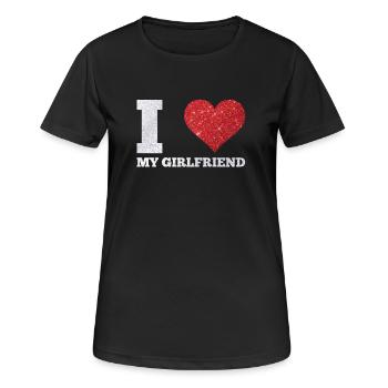 J'aime ma copine scintillante Valentines Février - T-shirt respirant Femme - noir - Devant - AI Model Female 172 light (172cm)