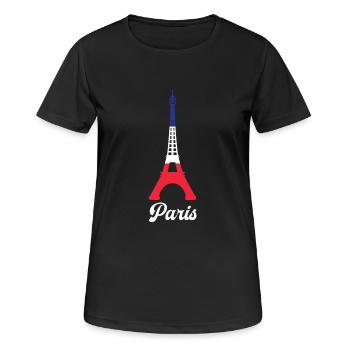 Paris Frankreich Flagge Farbe Eiffelturm Französisch - Frauen T-Shirt atmungsaktiv - Schwarz - Vorne - AI Model Female 172 light (172cm)