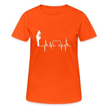 Tenor Horn Fun Shirt Cadeaux heartbeat amour - T-shirt respirant Femme - orange néon - Devant - AI Model Female 172 dark (172cm)