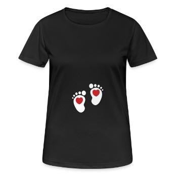 Geschenk Schwangere Frau Schwanger Schwangerschaft - Frauen T-Shirt atmungsaktiv - Schwarz - Vorne - AI Model Female 172 light (172cm)
