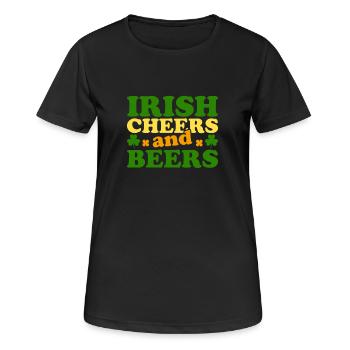 Irischer Beifall und Biere Heiliger Patrick Tag - Frauen T-Shirt atmungsaktiv - Schwarz - Vorne - AI Model Female 172 light (172cm)