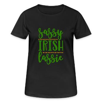 Sassy Iren Lassie St. Patricks Day Irland Frau - Frauen T-Shirt atmungsaktiv - Schwarz - Vorne - AI Model Female 172 light (172cm)