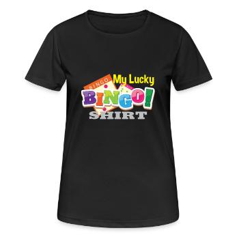 My Lucky Bingo Shirt Bingo player Geschenk - Frauen T-Shirt atmungsaktiv - Schwarz - Vorne - AI Model Female 172 light (172cm)