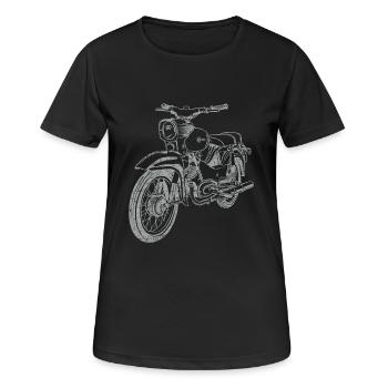 Simson Star Line Vintage Silhouette - T-shirt respirant Femme - noir - Devant - AI Model Female 172 light (172cm)