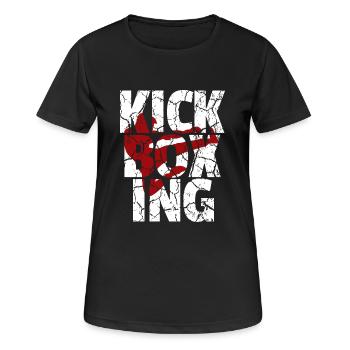 Kickboxing Kickboxer kickboxing lutte cadeau - T-shirt respirant Femme - noir - Devant - AI Model Female 172 light (172cm)