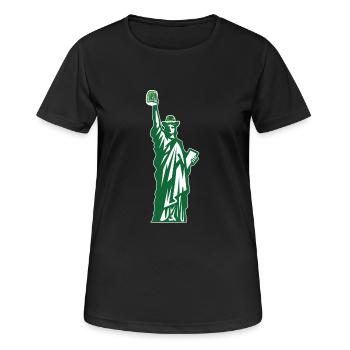 Statue de la Saint-Patrick Statue de la Liberté - T-shirt respirant Femme - noir - Devant - AI Model Female 172 light (172cm)