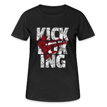 Kickboxing Kickboxer kickboxing lutte cadeau - T-shirt respirant Femme - noir - Devant - AI Model Female 172 light (172cm)