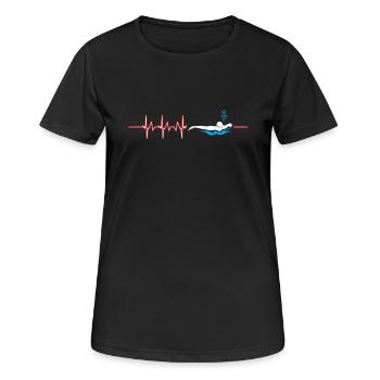 Nageur nageur - T-shirt respirant Femme - noir - Devant - AI Model Female 172 light (172cm)