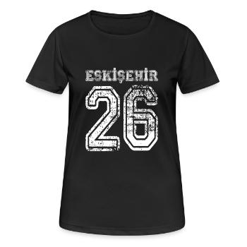26 Eskisehir plaque d'immatriculation turque comme un cadeau - T-shirt respirant Femme - noir - Devant - AI Model Female 172 light (172cm)