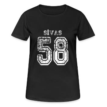 58 Sivas plaque d'immatriculation turque comme un cadeau - T-shirt respirant Femme - noir - Devant - AI Model Female 172 light (172cm)