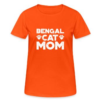 Bengalkatze Geschenk Mutter Frauen Bengal Cat - Frauen T-Shirt atmungsaktiv - Neonorange - Vorne - AI Model Female 172 dark (172cm)